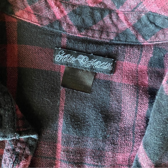 Metal Mulisha red and black flannel button up - Picture 4 of 7